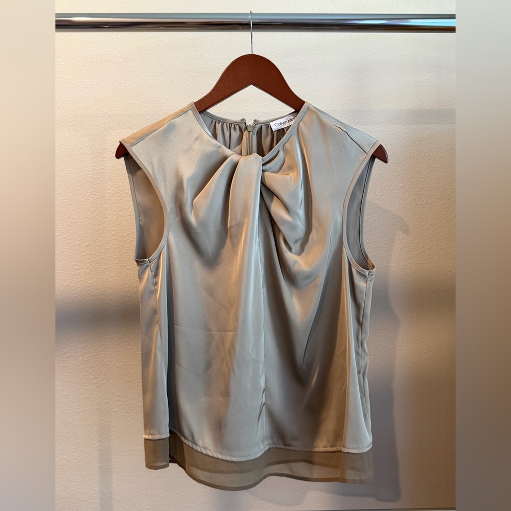Calvin Klein Women's Sleeveless Blouse - Chic Tan